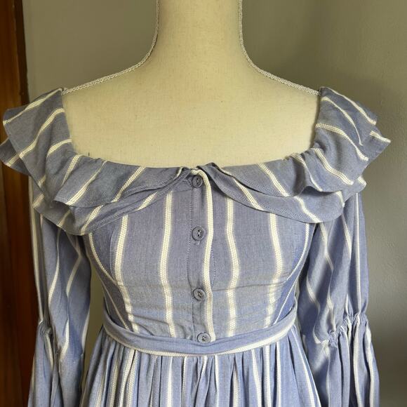 Auteur Revolve Linda Dress Off the Shoulder‎ A-Line Striped Women's Size XS NWT - Picture 3 of 10